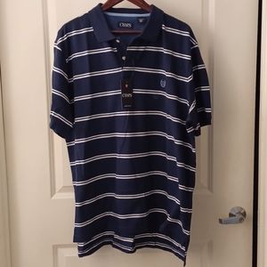 Chaps Polo Navy and White Stripes sz XXL